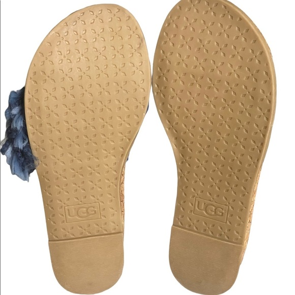 UGG Willow K Denim Blue/Samba Red Suede Girls size 4 - Picture 3 of 11